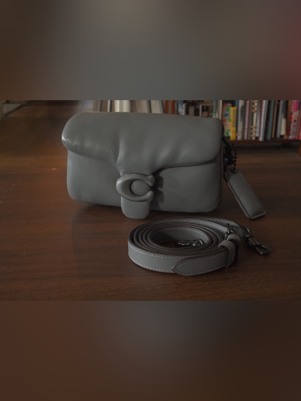 Coach mini Gray pillow Tabby Leather Turnlock Crossbody Bag